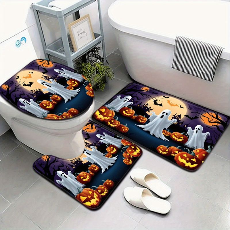 Aquarium Zombie - VIKAMA 3Pcs Halloween Toilet Bath Mat