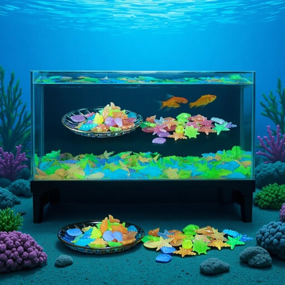 Aquarium Plant Nursery - Glowing Luminous Ocean Stones Fluorescent Conch