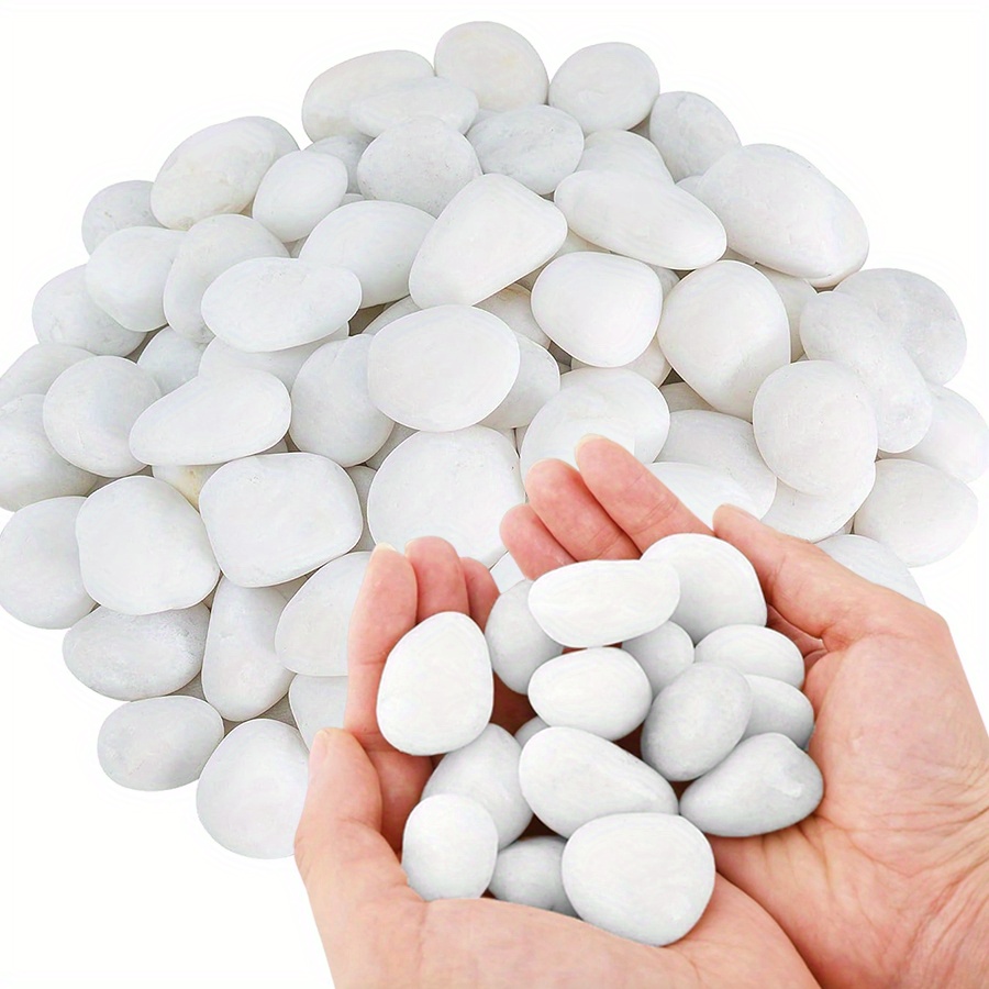 Aquarium Plant Nursery - 200/400g White High Polished Natural Pebbles