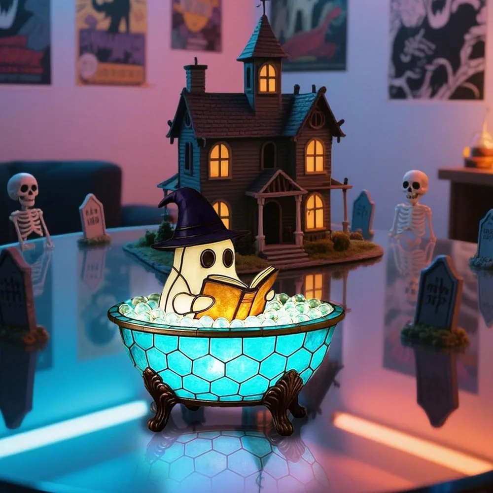 Aquarium Zombie - Halloween Ghost Bubble Bath Lamp，Cute Ghost