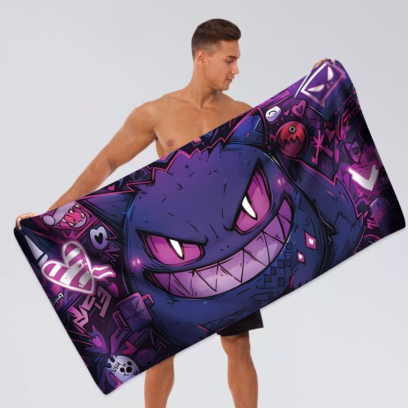 Aquarium Zombie - Potdemiel Pokémon Gengar Beach Towel Purple